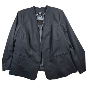 Liz Claiborne‎ Blazer Womens 26W Plus Black Stretch Collarless Career NEW